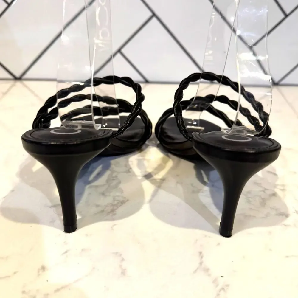 Calvin Klein Ileyia Strappy Slip-On Dress Sandals black size 9 minimalist